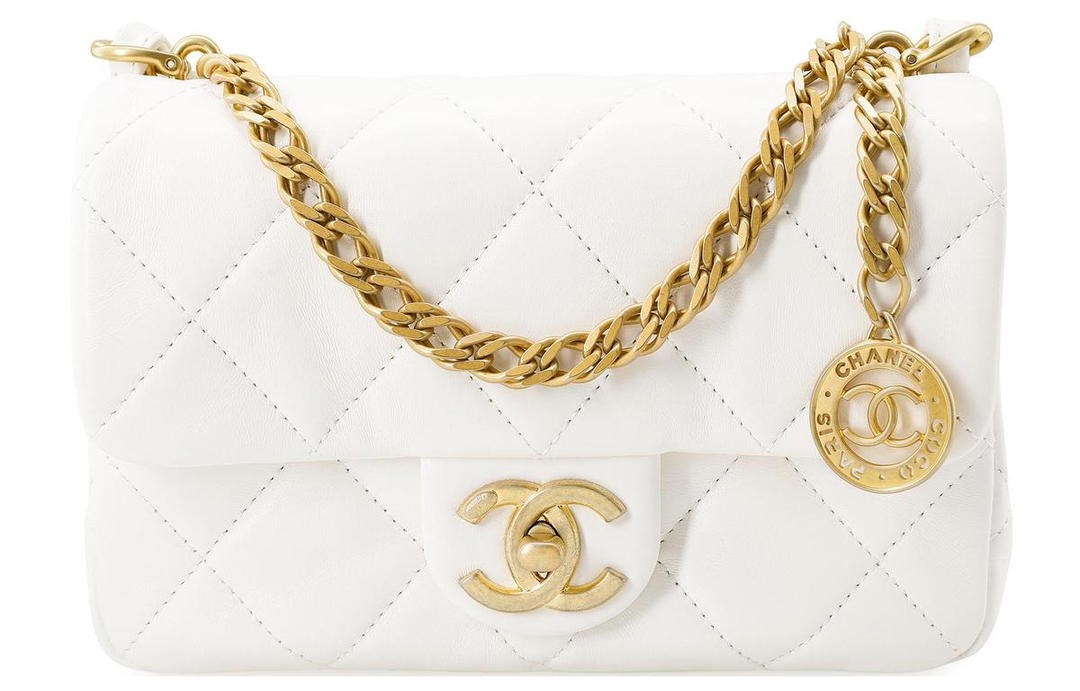 Chanel Chanel Lambskin Flap Bag Shoulder Bag Crossbody Bag Mini Women's White