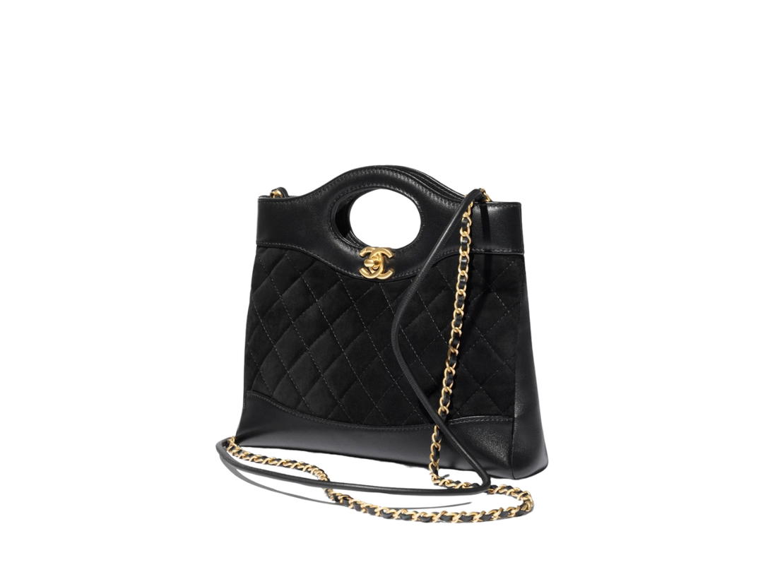 Chanel Chanel 31 Mini In Suede Calfskin And Lambskin With Gold-Tone Metal Black