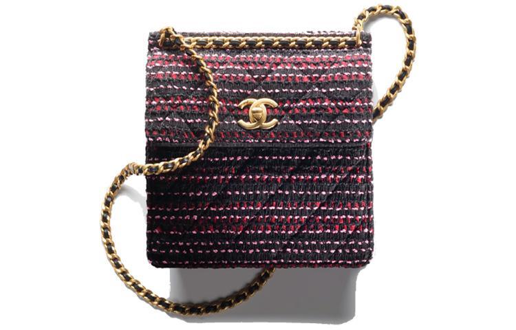 Chanel Chanel Twill Velvet Mouth Cover Bag Crossbody Bag Mini Women's Black/Pink/Burgundy