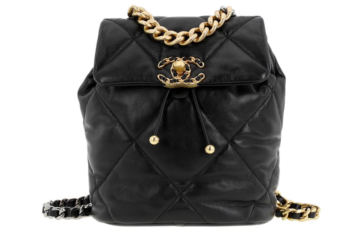 Chanel Chanel 19Bag Sheepskin Backpack Mini Women's Black