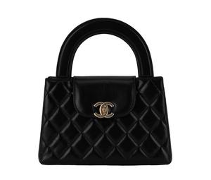 Buy Chanel Kelly Shiny Crumpled Calfskin Chain Mini Shopping Bag Women's Black at Sasom – Authentic and Ready to Ship