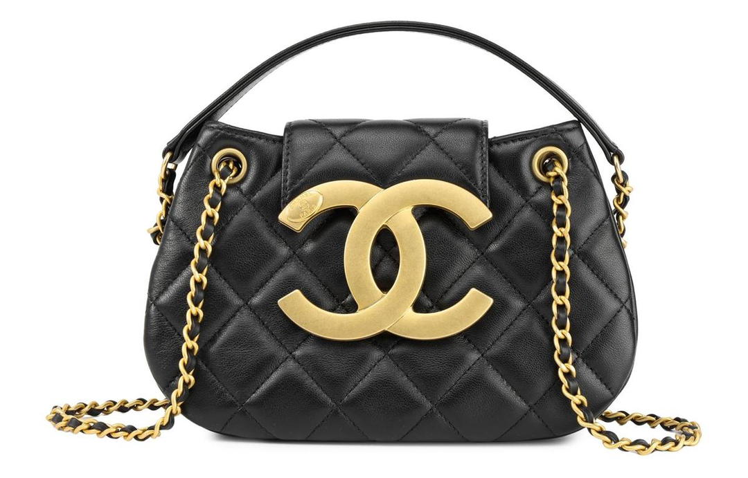 Chanel Chanel Sheepskin Messenger Bag Shoulder Bag Crossbody Bag Women's Black