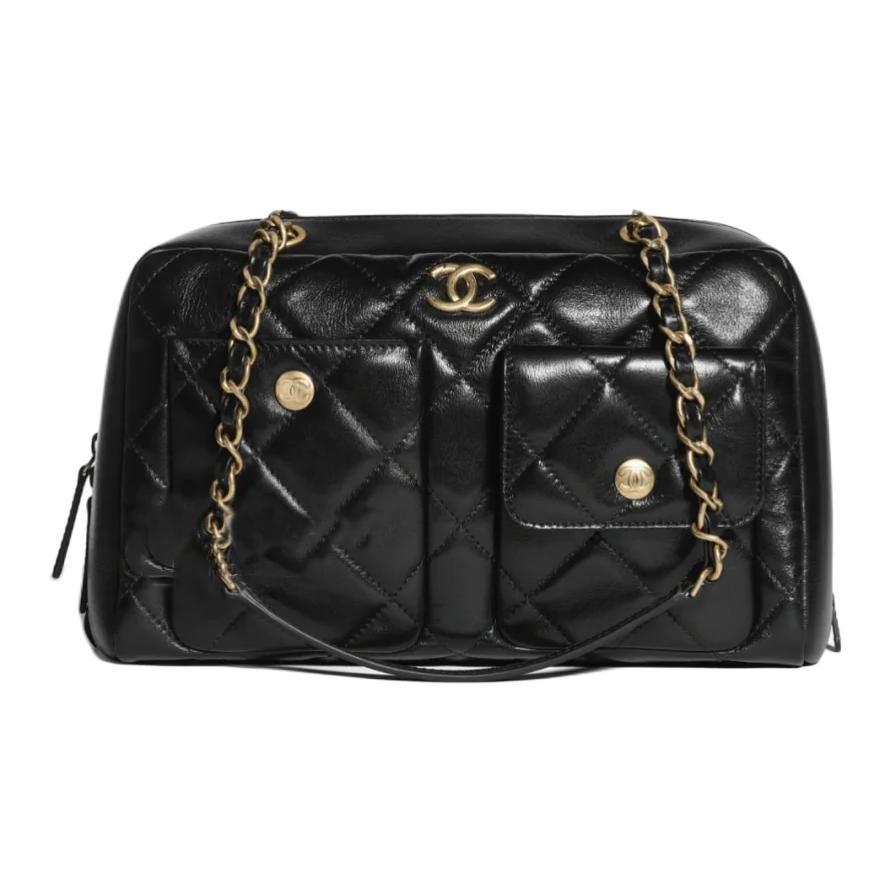 Chanel Chanel Calfskin Crossbody Bag Shoulder Bag Women's Black