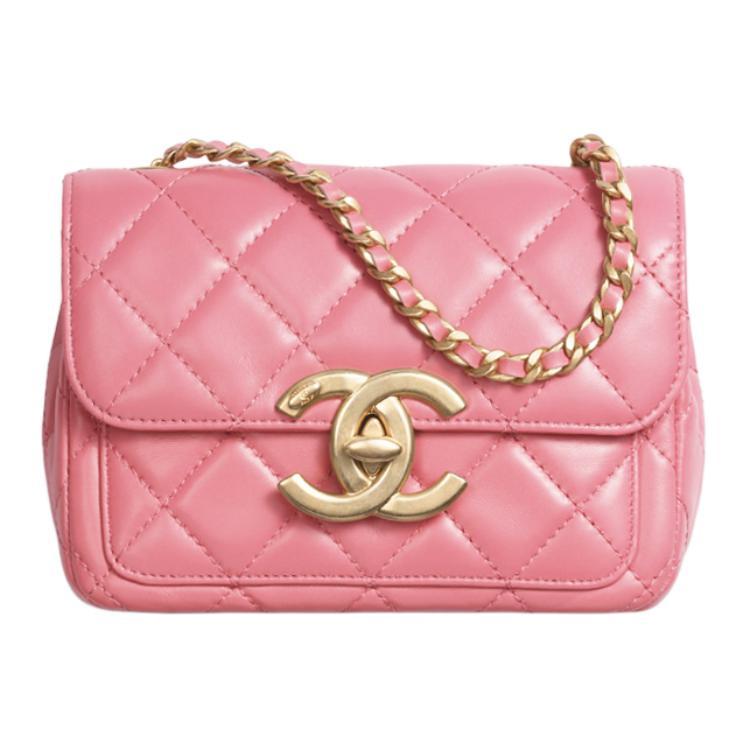 Chanel Chanel Lambskin Crossbody Bag Shoulder Bag Mini Women's Pink