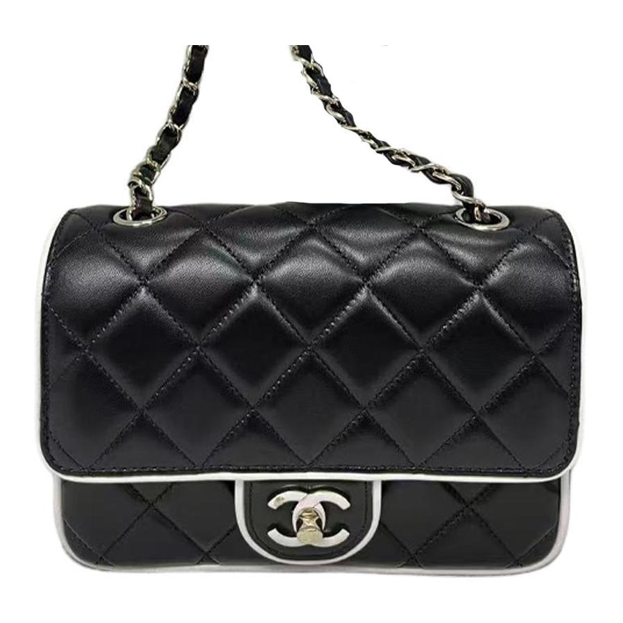 Chanel Chanel Sheepskin Shoulder Bag Mini Women's Black