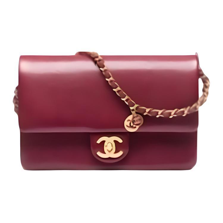 Chanel Chanel Leather Shoulder Bag Crossbody Bag Small Size Women's Red