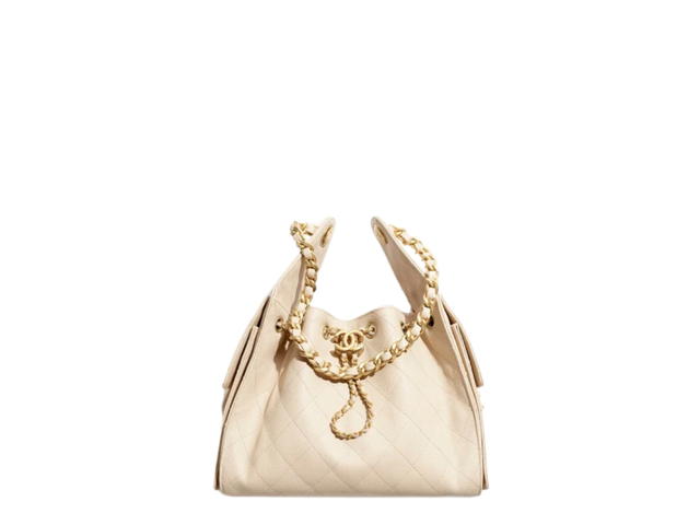 Chanel Chanel 25 Small Bag In Beige Grained Calfskin With Gold-Tone Metal - view 1