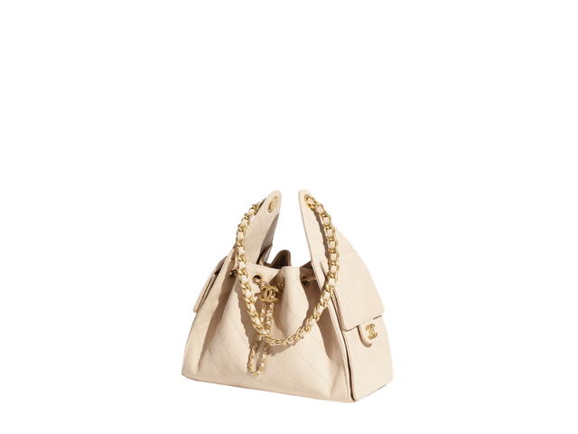 Chanel Chanel 25 Small Bag In Beige Grained Calfskin With Gold-Tone Metal - view 2