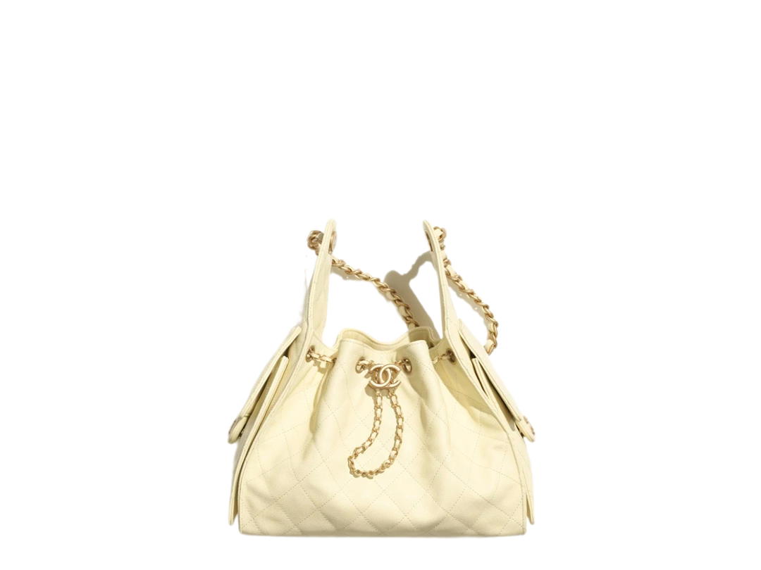 Chanel Chanel 25 Small Bag In Light Yellow Grained Calfskin With Gold-Tone Metal