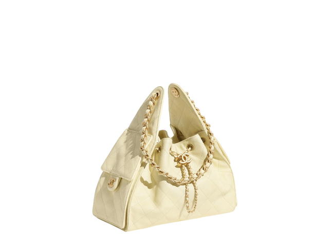 Chanel Chanel 25 Small Bag In Light Yellow Grained Calfskin With Gold-Tone Metal - view 2