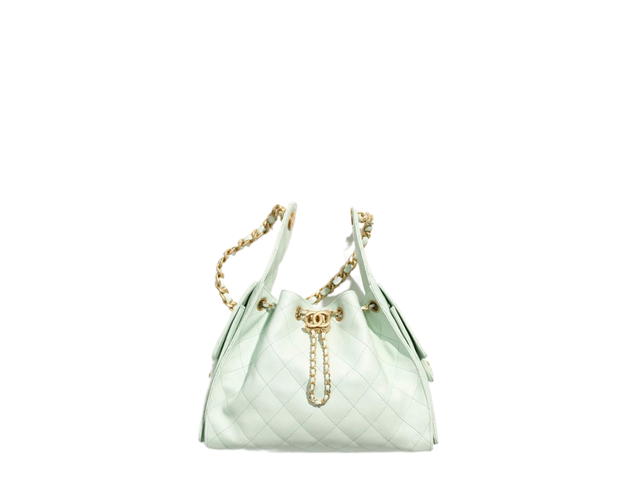 Chanel Chanel 25 Small Bag In Light Green Grained Calfskin With Gold-Tone Metal - view 1
