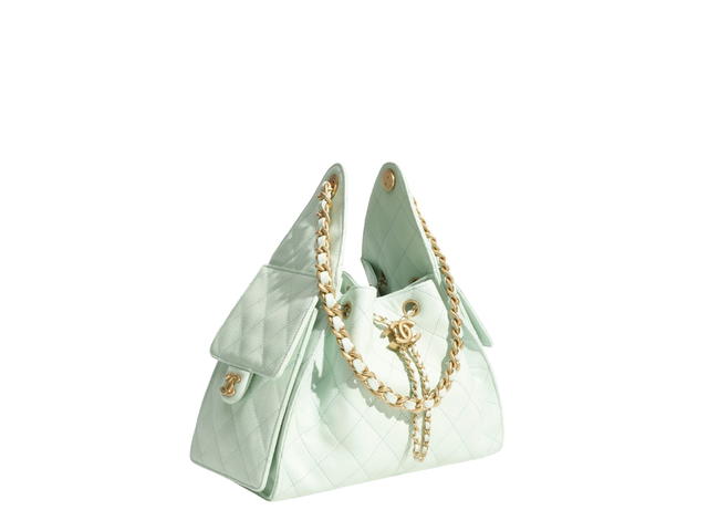 Chanel Chanel 25 Small Bag In Light Green Grained Calfskin With Gold-Tone Metal - view 2