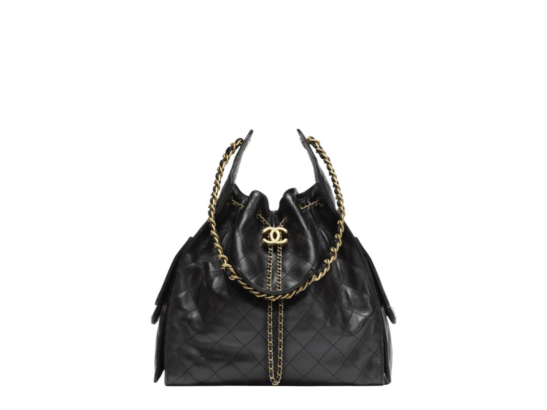 Chanel Chanel 25 Medium Handbag In Grained Calfskin With Gold Hardware