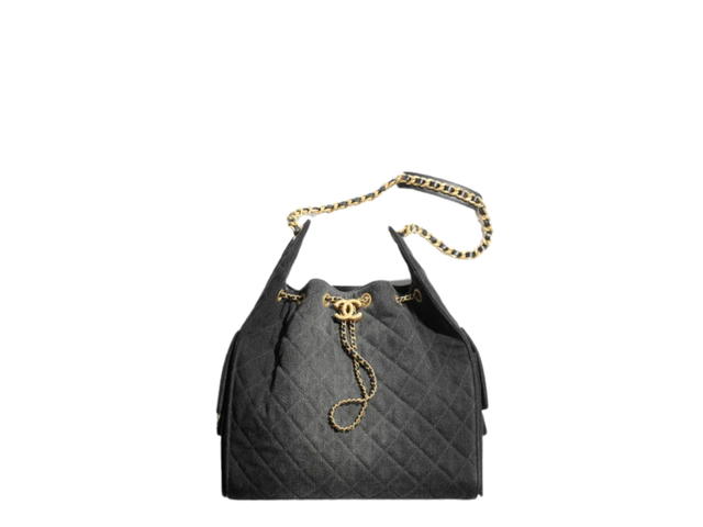 Chanel Chanel 25 Medium Bag In Black Washed Denim With Gold Metal - view 1
