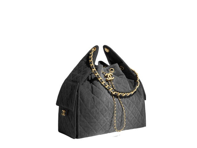Chanel Chanel 25 Medium Bag In Black Washed Denim With Gold Metal - view 2