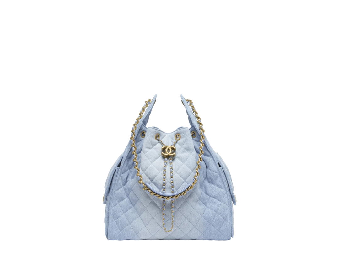 Chanel Chanel 25 Medium Handbag In Washed Denim With Gold Hardware