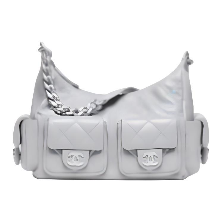 Chanel Chanel Lambskin Handbag, Shoulder Bag Women's Silver Gray