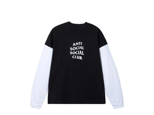 Anti Social Social Club Anti Social Social Club Contrast Sleeve Made In LA Heavyweight L/S Tee Black - view 1