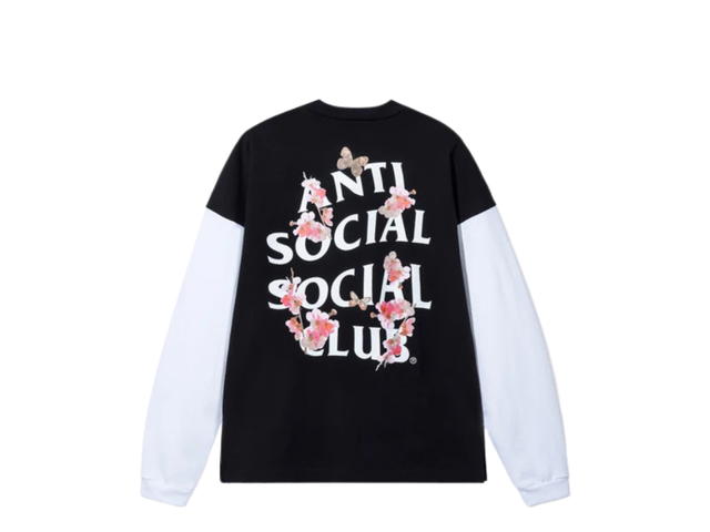 Anti Social Social Club Anti Social Social Club Contrast Sleeve Made In LA Heavyweight L/S Tee Black - view 2