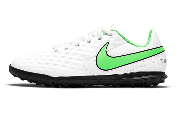 Nike Nike Tiempo Legend 8 Club TF Anti Slip Wear Resistant Low Top Kids' Soccer Shoes White Green Kids'