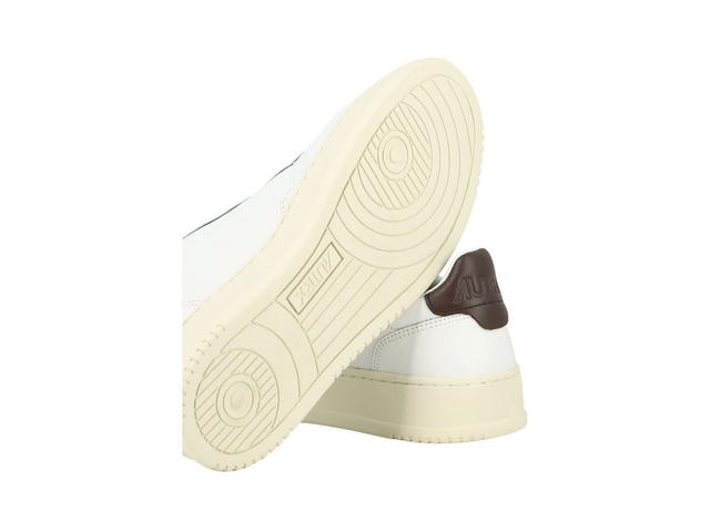 Autry Autry Medalist Low Sneaker In Suede Brown And Soft Goatskin Color White And Black - view 4