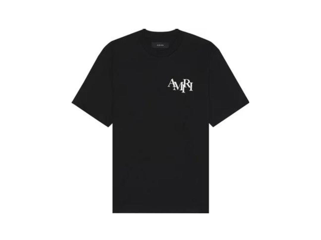AMIRI AMIRI Staggered Logo Tshirtblack Cotton