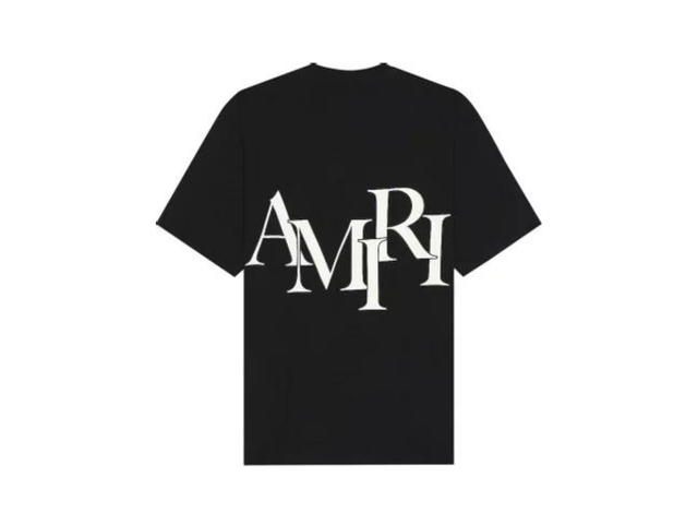 AMIRI AMIRI Staggered Logo Tshirtblack Cotton - view 2