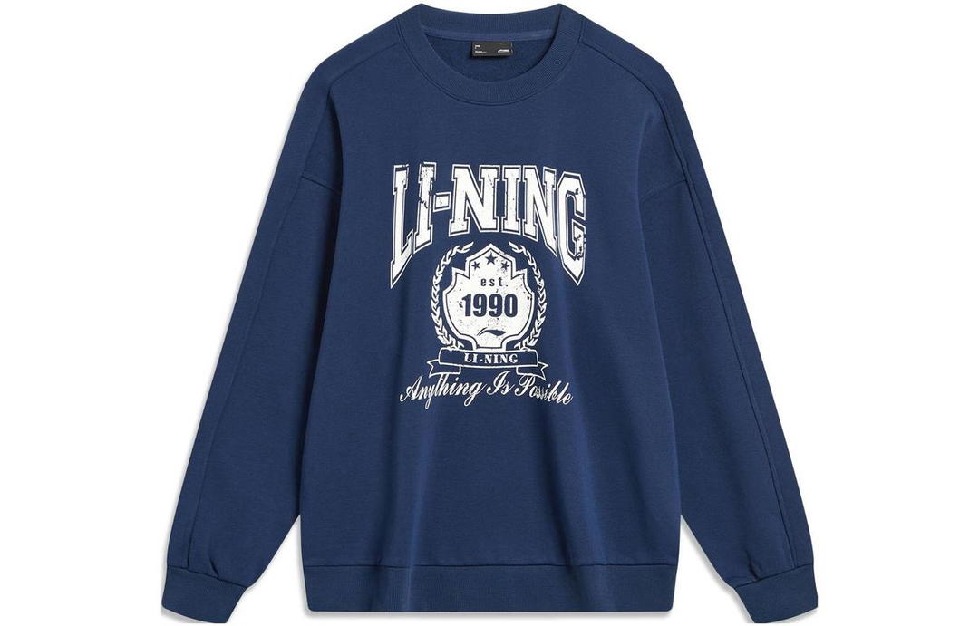 Li-Ning LiNing Sports Fashion Collection Sweatshirt Unisex Dark Ship Blue
