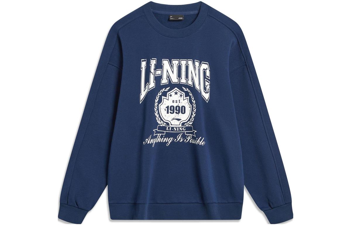 Li-Ning LiNing Sports Fashion Collection Sweatshirt Unisex Dark Ship Blue