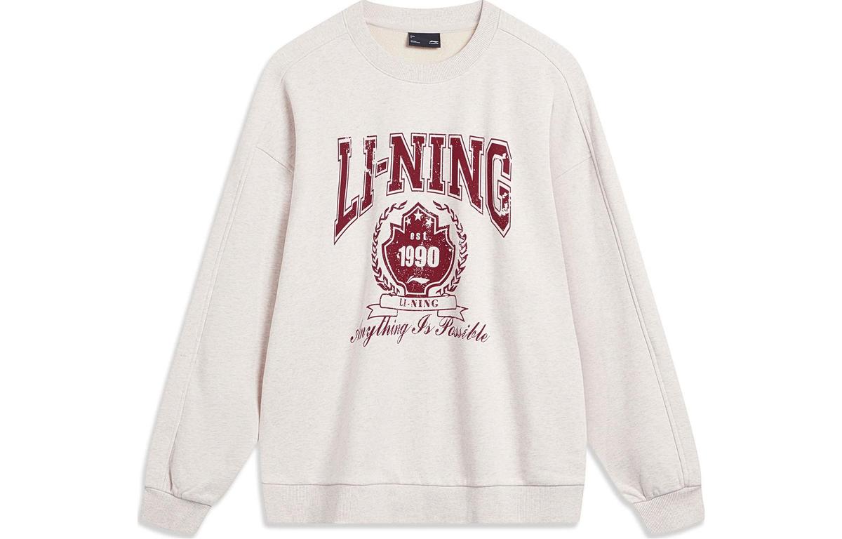 Li-Ning LiNing Sports Lifestyle Collection Sports Fashion Collection Sweatshirt Unisex Heather Gray Tile Gray