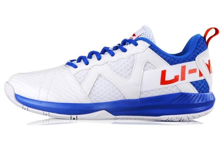 Li-Ning LiNing Cushioned Anti-Slip Wear-Resistant Breathable Lightweight Low-Top Running Shoes Men's White Blue