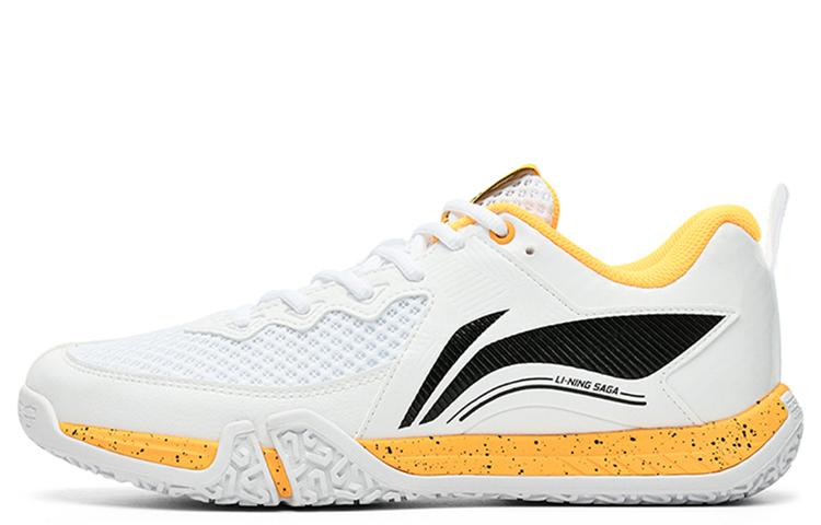 Li-Ning LiNing II Lite Cushioning Wear Resistant Low Top Badminton Shoes Unisex White Yellow