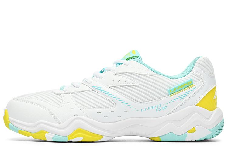 Li-Ning LiNing Speed Collection Long Wind Cushioning Wear Resistant Low Top Badminton Shoes Unisex White Green