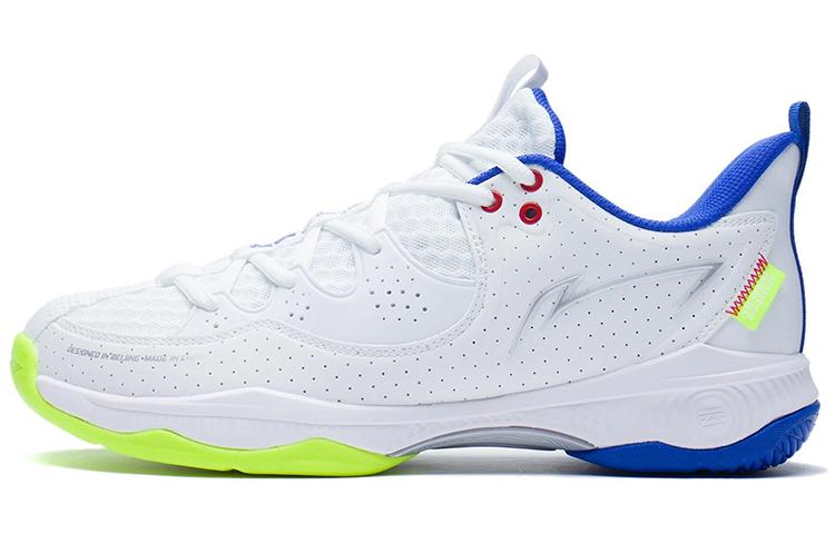 Li-Ning LiNing Battle Halberd Ⅲ LITE Cushioning Anti Slip And Wear Resistant Low Top Badminton Shoes Unisex White Blue