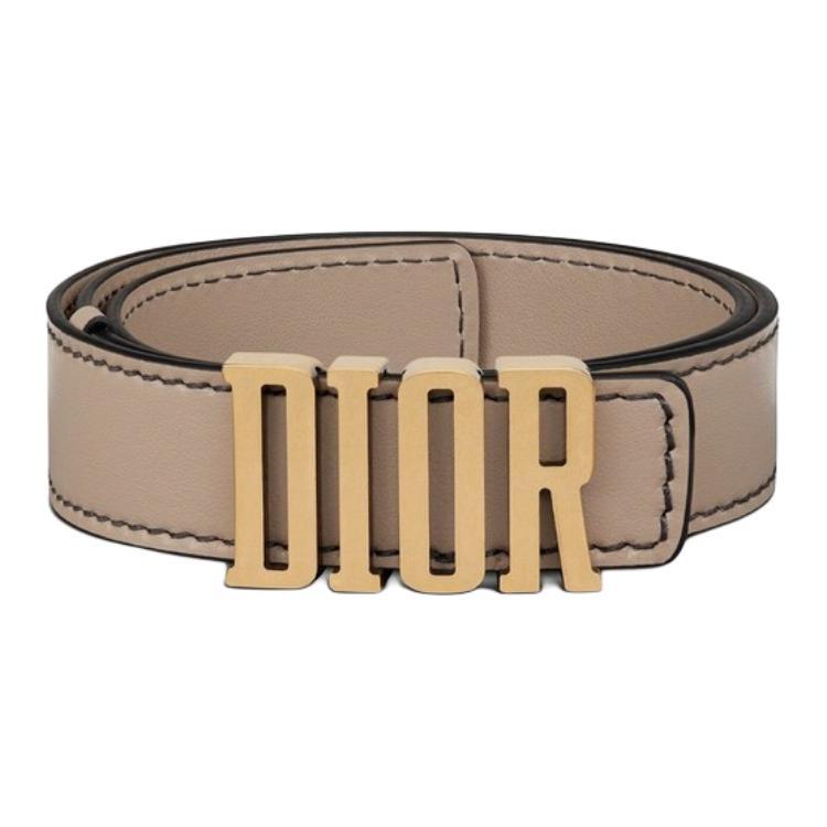 Dior Dior Cow Leather Belts Women's Beige 3CM