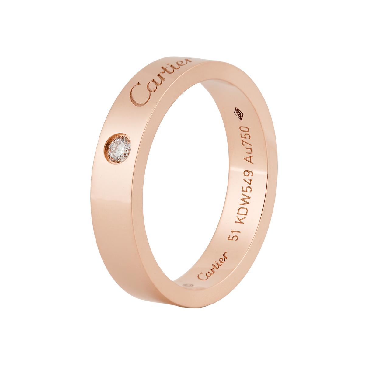 Cartier CARTIER C De Cartier Collection 18K Rose Gold Rings Unisex Rose Gold