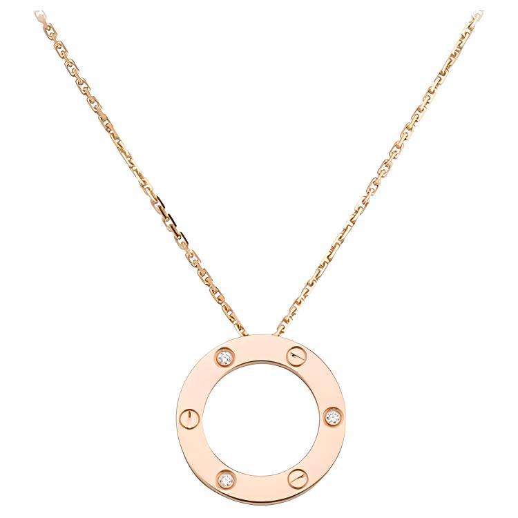 Cartier CARTIER LOVE Series 18K Rose Gold Necklaces Women's Rose Gold