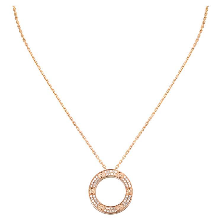 Cartier CARTIER LOVE Series 18K Rose Gold Necklaces Women's