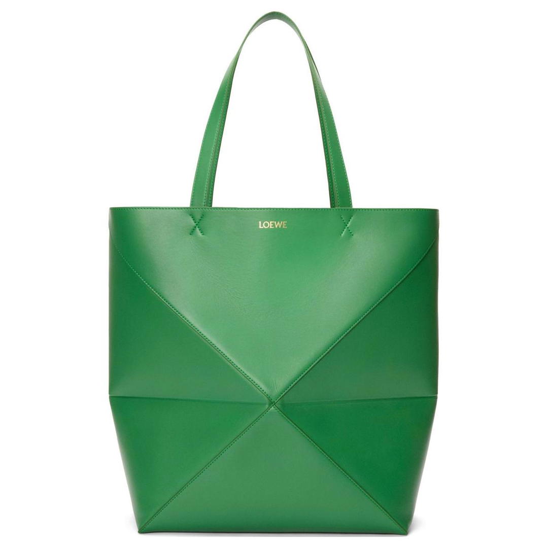 Loewe Loewe Puzzle Fold Calfskin Tote Bag Shopping Bag Handbag Shoulder Bag XL Women's Tropical Green