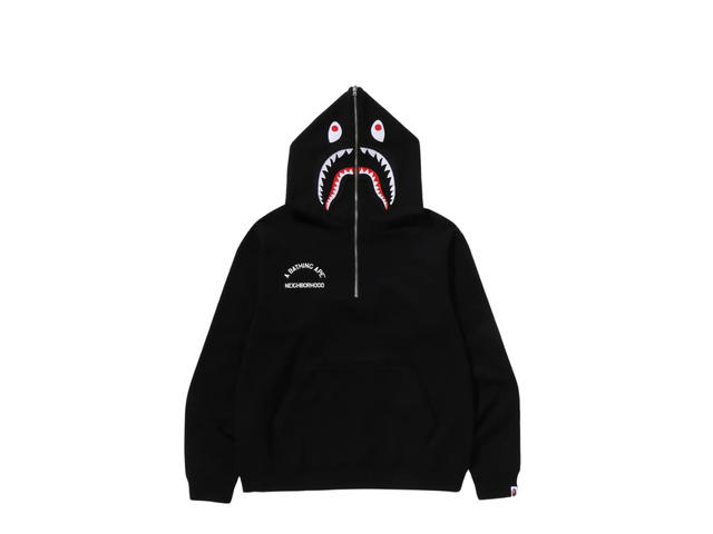 Bape Bape x Nbhd Two Face Half Zip Sweater Hoodie Black - view 2