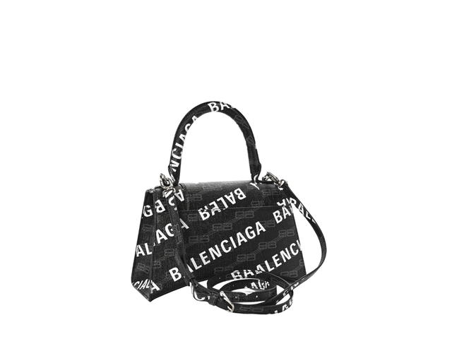 Balenciaga Balenciaga Hourglass Small Top Handle Bag In BB Monogram Coated Canvas With Silver Hardware Black - view 2