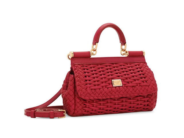 Dolce & Gabbana Dolce Gabbana Hand Bag Braided Fuchsiaibiscus Exterior Agnello Interior 70 Co 10 Pc 20 Agnello - view 1