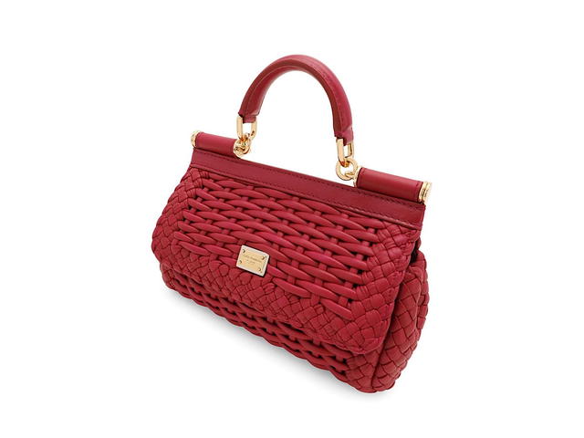 Dolce & Gabbana Dolce Gabbana Hand Bag Braided Fuchsiaibiscus Exterior Agnello Interior 70 Co 10 Pc 20 Agnello - view 2
