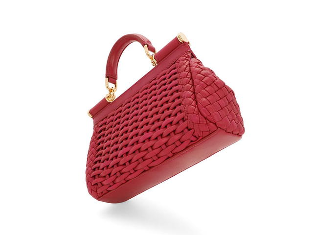 Dolce & Gabbana Dolce Gabbana Hand Bag Braided Fuchsiaibiscus Exterior Agnello Interior 70 Co 10 Pc 20 Agnello - view 3
