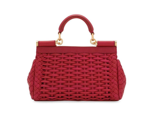 Dolce & Gabbana Dolce Gabbana Hand Bag Braided Fuchsiaibiscus Exterior Agnello Interior 70 Co 10 Pc 20 Agnello - view 4