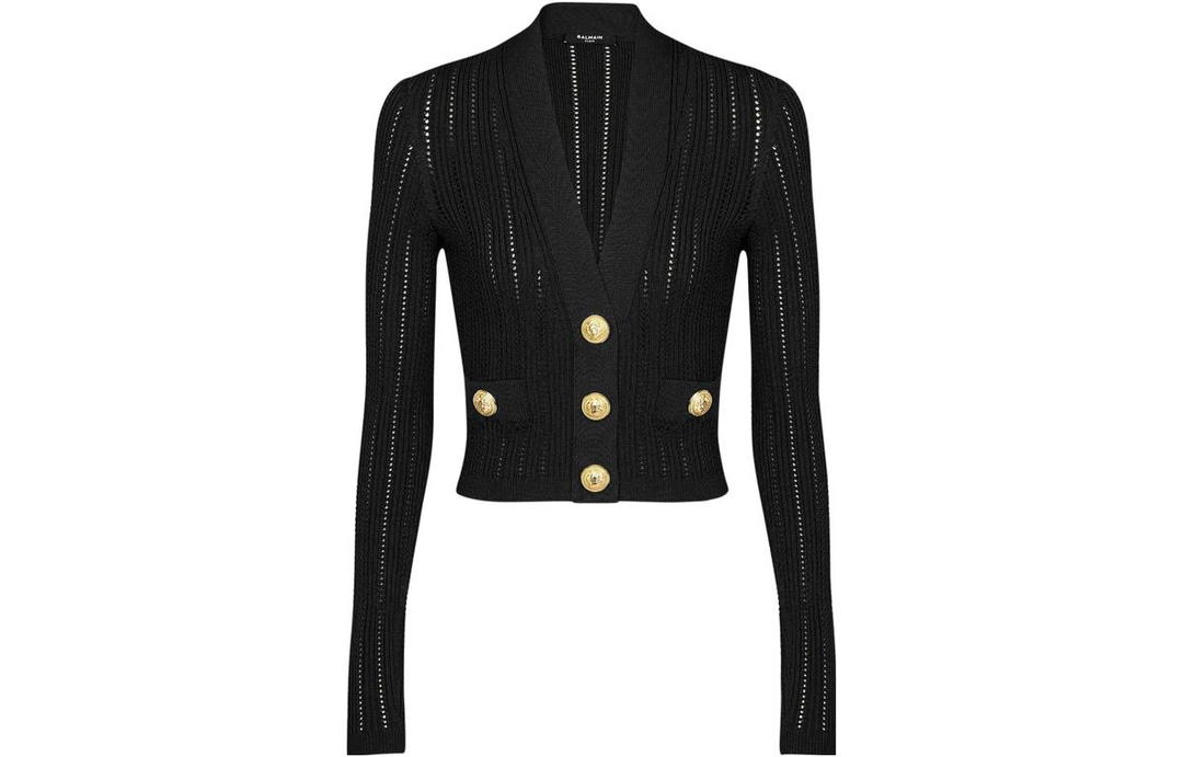 Balmain BALMAIN Open-knit Cropped Cardigan