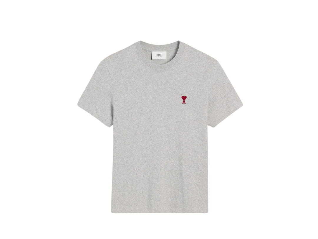 Ami Paris Ami Paris Cotton Ami De Coeur T-Shirt Heather Ash Grey