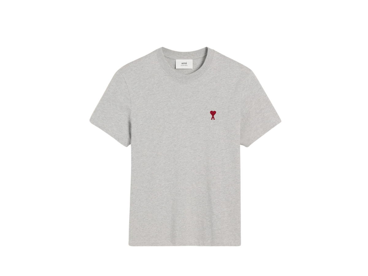 Ami Paris Ami Paris Cotton Ami De Coeur T-Shirt Heather Ash Grey