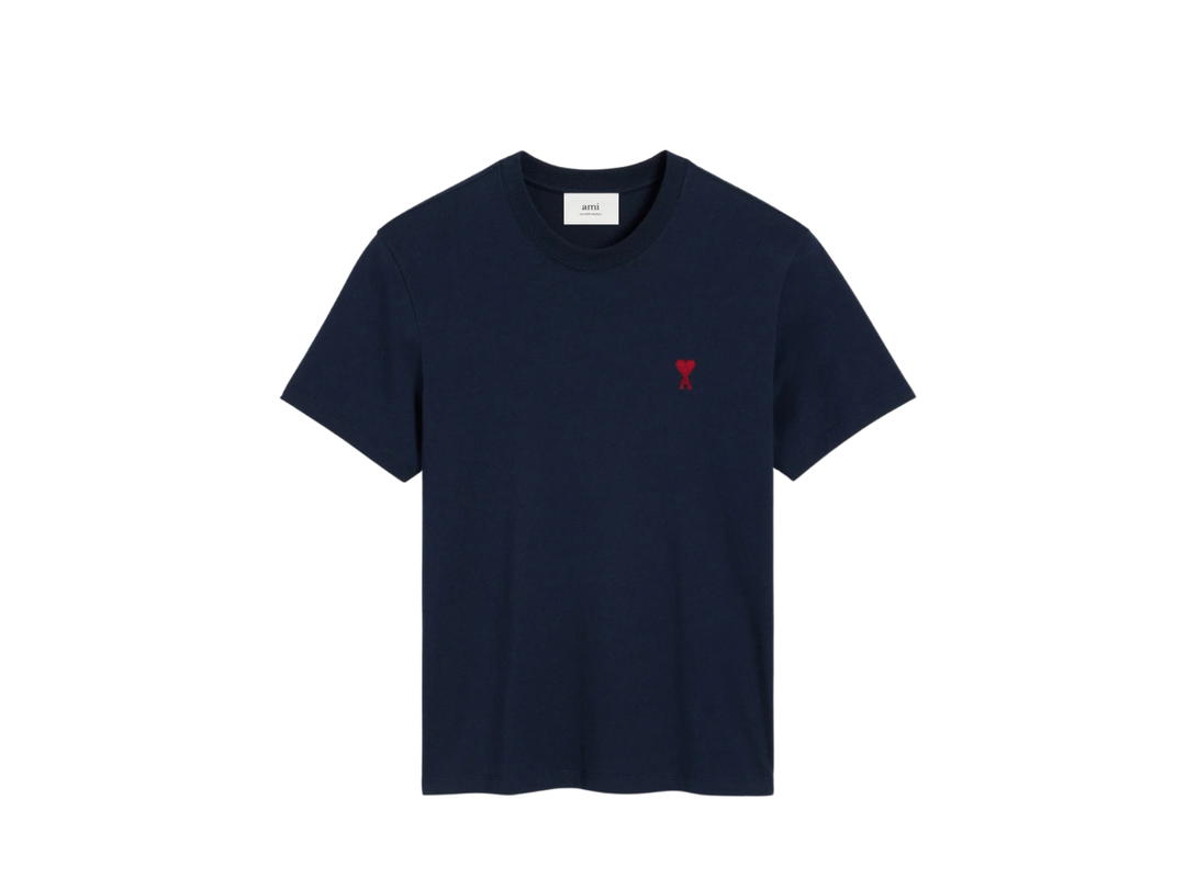 Ami Paris Ami Paris Cotton Ami De Coeur T-Shirt Navy Blue