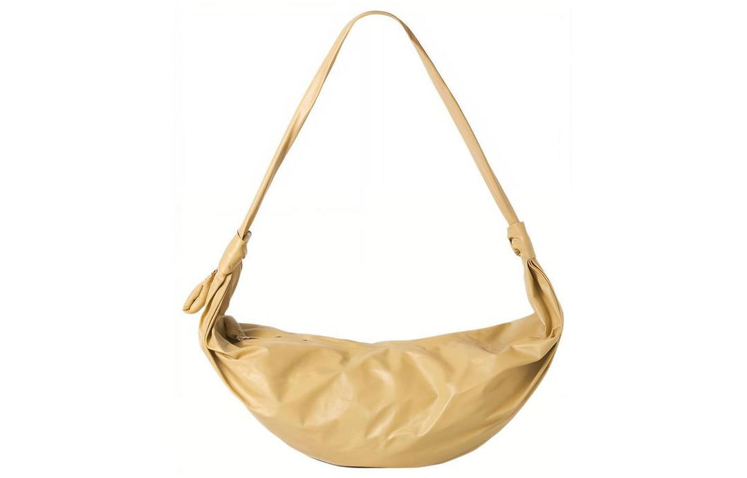 Lemaire Lemaire Croissant Series Cow Leather Croissant Bag, Shoulder Bag, Crossbody Bag Large Size Unisex Shell Beige